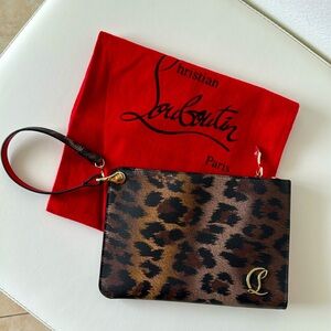 ❌SOLD❌ Christian Louboutin *NEW* Leopard Print Leather Wristlet Pouch
